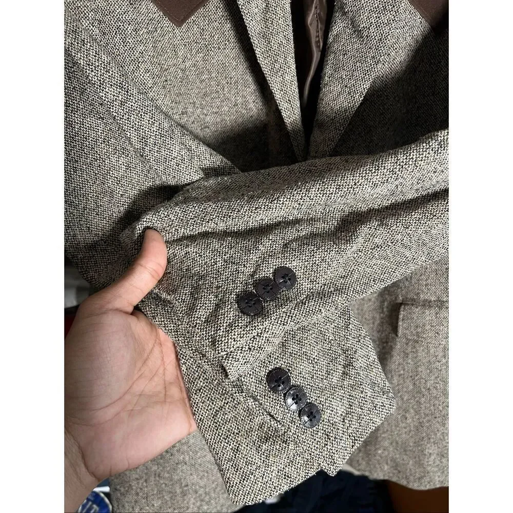 Circle S Men’s Western Yoke Tweed Silk Sport Coat Blazer 40R